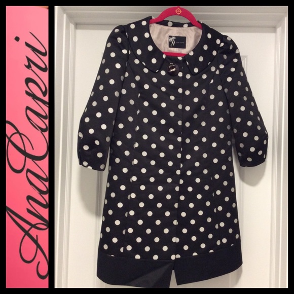 Ana Capri Vintage Polka Dot Coat - Picture 1 of 6